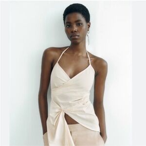 ZARA Assymetric cotton top